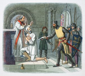 Hubert de Burgh tagen från helgedomen i Boisars, Frankrike, 1232 1864 av James William Edmund Doyle