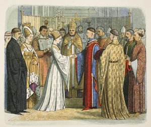 Henry V:s och Katarina av Frankrikes bröllop, 2 juni 1420, från A Chronicle of England BC 55 to AD 1485, pub. London, 1863 av James William Edmund Doyle