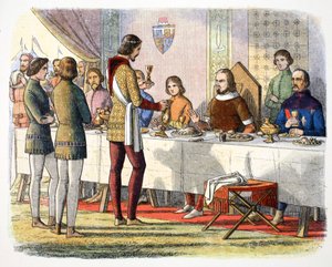 Prins Edward serverar John av Artois vid bordet efter att ha besegrat honom i Poitiers, 1356 1864 av James William Edmund Doyle