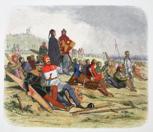 Engelsmännen väntar på fransmännen i slaget vid Crecy, Frankrike 1346 1864 av James William Edmund Doyle
