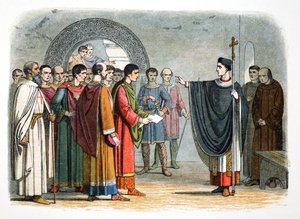 Thomas a Becket förbjuder jarlen av Leicester att döma honom, 1162 1864 av James William Edmund Doyle