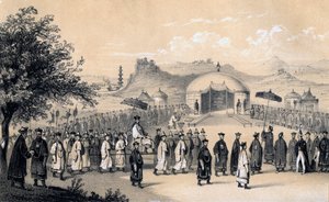 Kinas kejsare närmade sig för att ta emot den brittiska ambassadören, 1847