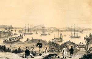 Whampoa nära Canton, ankarplatsen för europeisk sjöfart, 1847