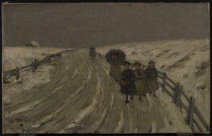 Hemkomst från skolan, ca 1901