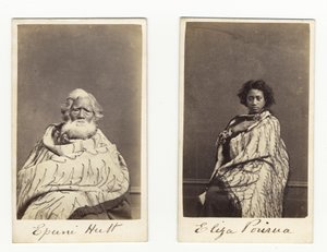 Epuni Hutt och Eliza Porirua, ca 1865 (albumintryck) av James Wrigglesworth