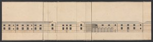 Cobham Hall, Kent: fasadritning av stallen av James Wyatt