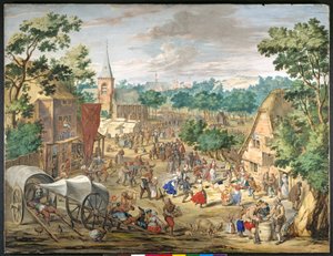 En Kermesse (gouache på papper)