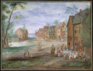 Torget i Gouda på vintern (gouache på papper)
