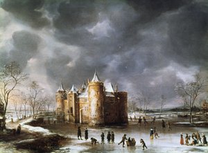 Slottet i Muiden på vintern, 1658.