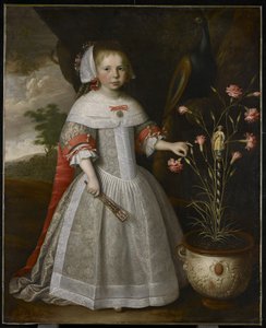 Porträtt av en ung flicka med nejlikor, c.1663