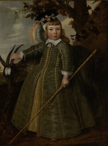 Porträtt av en pojke med en bock av Jan Albertsz. Rotius