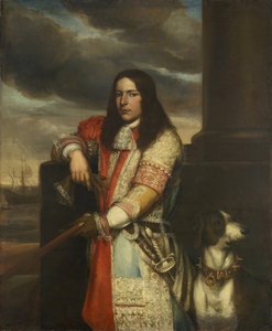 Holländska: Engel de Ruyter (1649-83). Viceamiral, son till Michiel Adriaensz de Ruyter Porträtt av Engel de Ruyter av Jan Andrea Lievens