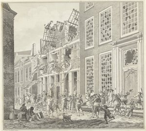 Plundring av Lucas van Stevenincks hus, 1787 av Jan Arends (signed by artist)