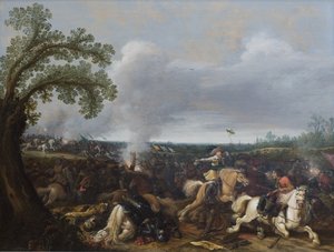 Kung Gustav II Adolf av Sverige i slaget vid Lützen den 16 november 1632