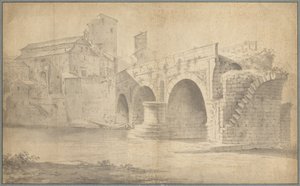 Utsikt över Ponte Rotto, Rom av Jan Asselyn