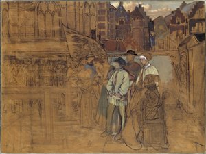 Bågskyttefest i Antwerpen på 1500-talet, ca 1850