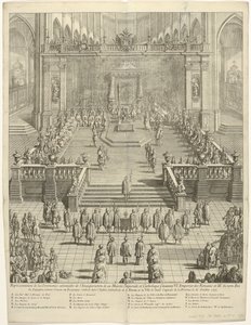 Inhuldiging van keizer Karel VI als graaf van Vlaanderen te Gent, 1717 Representation av den högtidliga ceremonin för invigningen av hans kejserliga och katolska majestät Karl VI. Romarnas kejsare och Spaniens tredje kung, som greve av Fland av Jan Baptist Berterham