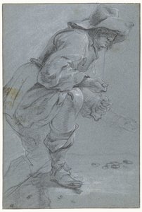 En man som spelar "Koten" av Jan Baptist Weenix