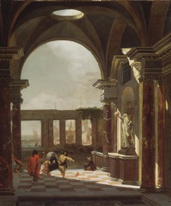 Arkitektonisk capriccio med orientaliska figurer