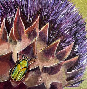 Beetle Below, 2023 (akryl på duk) av Jan Barzottini