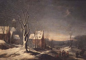 Holländskt vinterlandskap (olja på duk) av Jan Beerstraten