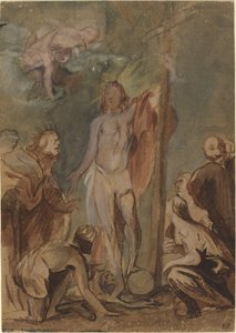 Den uppståndne Kristus omgiven av heliga