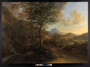 Italienskt landskap, med Monte Sokrate, 1635-1641