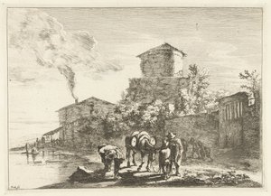 Män och en mula på Via Appia Landskap runt Rom (serietitel) av Jan Both