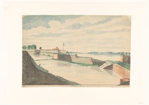 Fort Kraganoor nära Cochin av Jan Brandes (signed by artist)