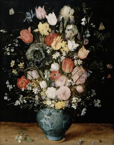 Blommor i blå vas, ca 1608.