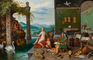 Allegori över hörseln av Jan Brueghel the Younger