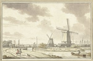 Utsikt över Zandhoek, utanför Haarlemmerpoort i Amsterdam