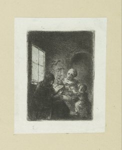 Gezin vid het raam The Compleat Work of Etchings av John Chalon / Oeuvre Complette des Eaux Fortes av Jean Chalon (serietitel) av Jan Chalon