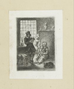 Interiör sätter een gezin The Compleat Work of Etchings av John Chalon / Oeuvre Complette des Eaux Fortes av Jean Chalon (serietitel) av Jan Chalon