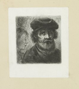 Jonge man in bebaarde man The Compleat Work of Etchings av John Chalon / Oeuvre Complette des Eaux Fortes av Jean Chalon (serietitel) av Jan Chalon