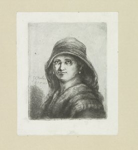 Jonge kvinna sätter huva The Compleat Work of Etchings av John Chalon / Oeuvre Complette des Eaux Fortes av Jean Chalon (serietitel) av Jan Chalon