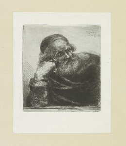 Gammal man lutad på sin högra arm The Compleat Work of Etchings av John Chalon / Oeuvre Complette des Eaux Fortes av Jean Chalon (serietitel) av Jan Chalon