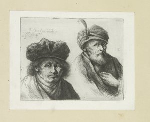 Twee mannen sätter hackad i tulband The Compleat Work of Etchings av John Chalon / Oeuvre Complette des Eaux Fortes av Jean Chalon (serietitel) av Jan Chalon