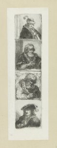 Vier mansportretten The Compleat Work of Etchings av John Chalon / Oeuvre Complette des Eaux Fortes av Jean Chalon (serietitel) av Jan Chalon