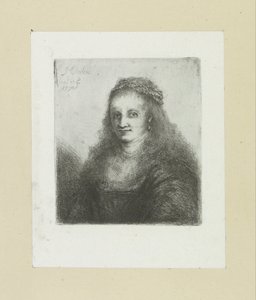 Kvinna med ett pärlhalsband i håret The Compleat Work of Etchings av John Chalon / Oeuvre Complette des Eaux Fortes av Jean Chalon (serietitel) av Jan Chalon