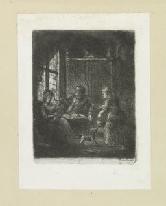 Woonkamer sätter paar The Compleat Work of Etchings av John Chalon / Oeuvre Complette des Eaux Fortes av Jean Chalon (serietitel)
