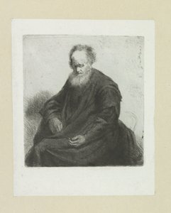 Zittende oude man met lange kappa The Compleat Work of Etchings av John Chalon / Oeuvre Complette des Eaux Fortes av Jean Chalon (serietitel) av Jan Chalon