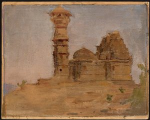 Övergivet antikt tempel i Chittorgarh. Från en resa till Indien av Jan Ciągliński