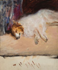 Studie av en sovande hund till "Porträtt av furst Golitsyn" av Jan Ciągliński
