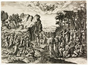 Moses slår mot klippan av Jan Collaert I