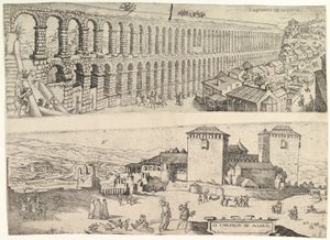 Akvedukten i Segovia och Madrids slott, 1500-1599. av Jan Cornelisz Vermeyen