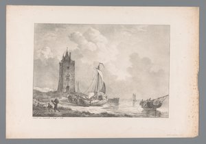 Kustlandskap med torn Målningar av holländska mästare från Wijlen den Wel-Eds samling. född Mr J.A. van Dam (serietitel) av Jan Dam Steuerwald (possibly)