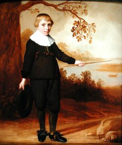 Porträtt av en sjuårig pojke i ett flodlandskap, 1640
