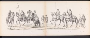 Masquerade of the Leiden Students, 1865 (skylt 14) Klädd procession som hölls av medlemmarna i Leidens studentkår den 6 juni 1865, för att fira 290-årsjubileet av Leidsche Hoogeschool, föreställande: holländarnas inträde b.