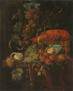 Stilleben med frukt och en hummer av Jan Davidsz. de Heem (copy after)